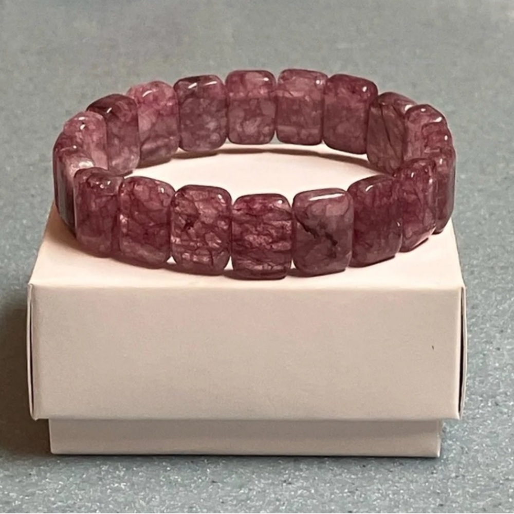 GENUINE 100% NATURAL Purple Jadeite Jade Gemstone Bracelet Grade A